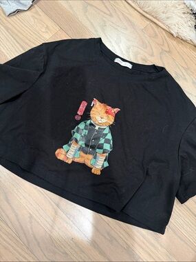 ROMWE Black Crewneck Tee